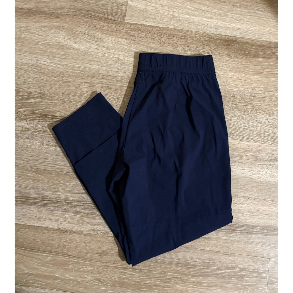 Elliott Lauren Black Ankle‎ Tapered Pants Drawstring Waist Preppy Classic Career